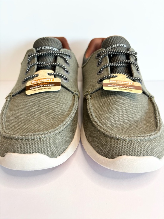 Skechers Relaxed Fit Elent-Mosen Boat Shoes Air Cooled Memory Foam Men’s 8.5